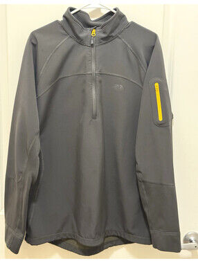 The North Face Men’s XL 1/2 Zip Technical Pullover Gray Yellow Sleeve Pocket
